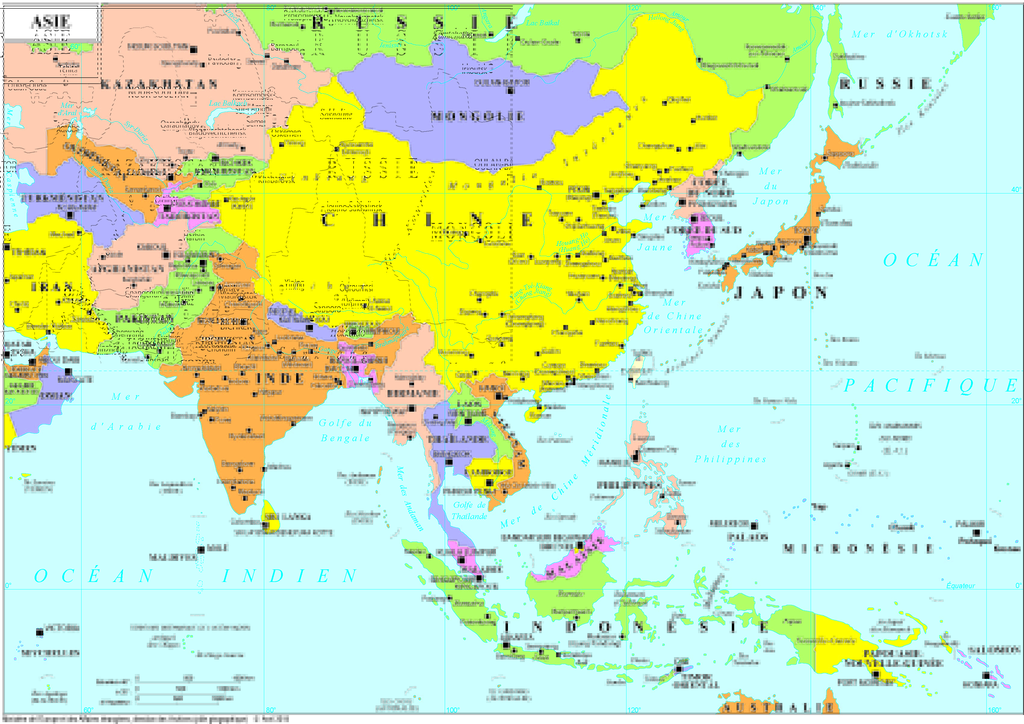 Résultats de recherche d'images pour « carte politique asie »