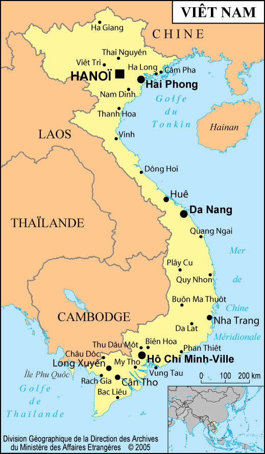 Le Vietnam en carte