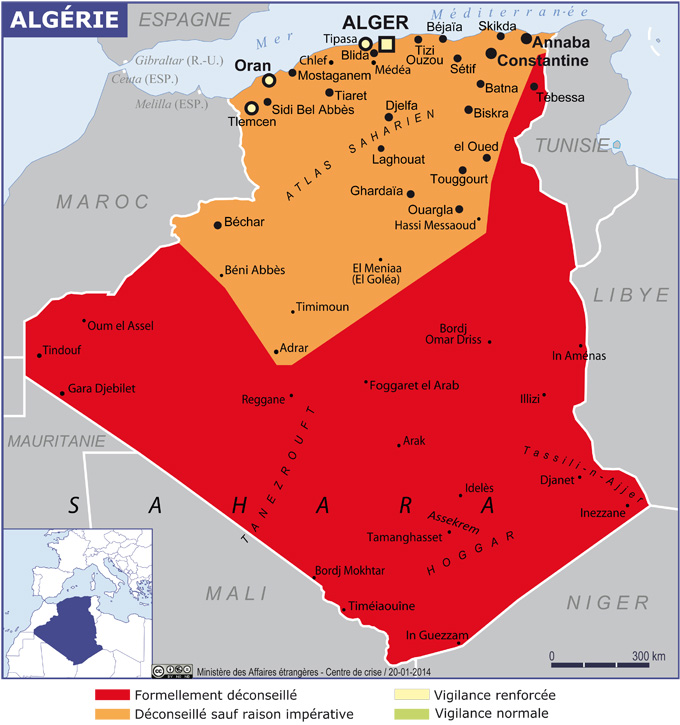 Carte Algérie MAE