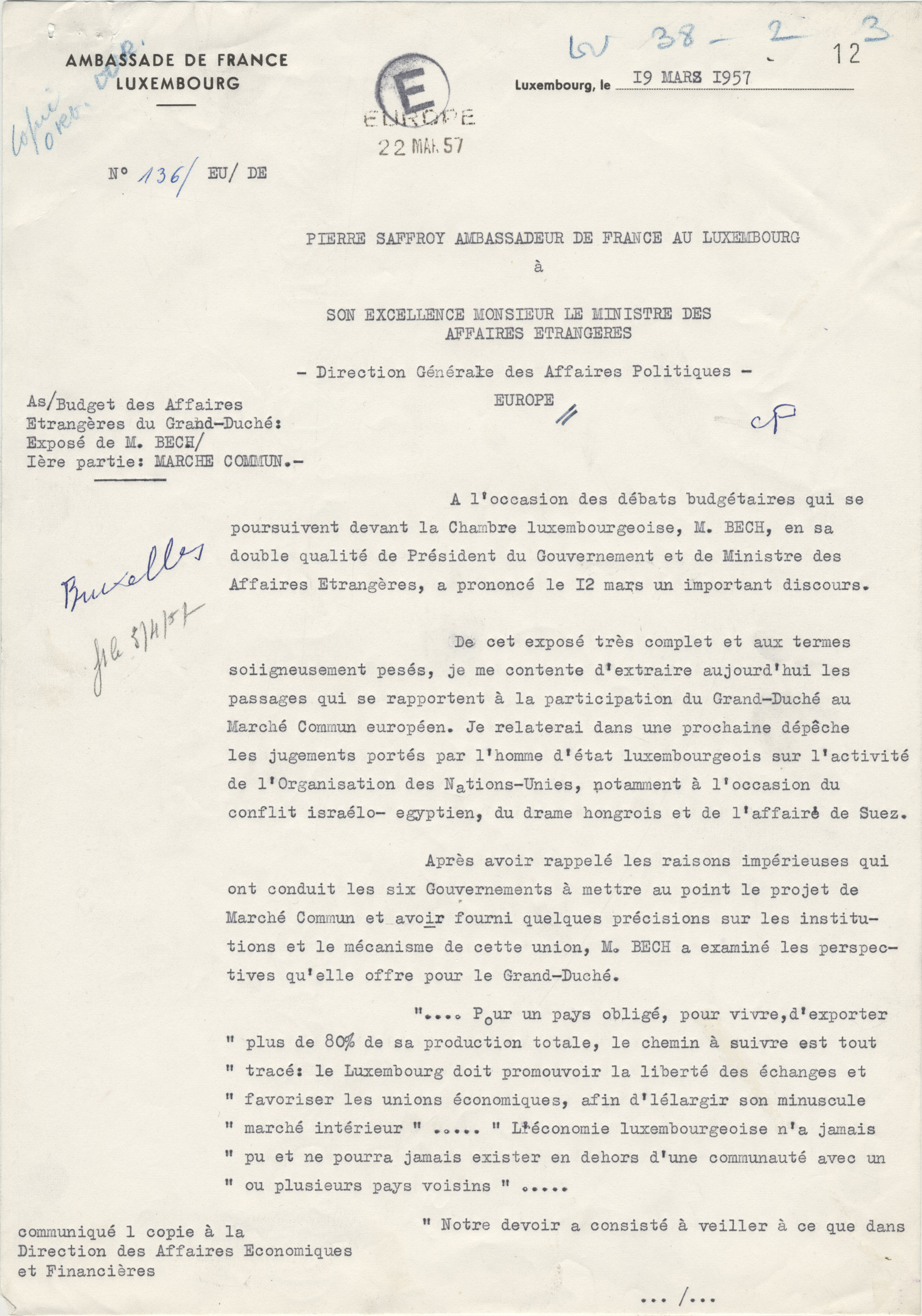 Les Traités de Rome dans les archives du Quai d'Orsay Ministère de l