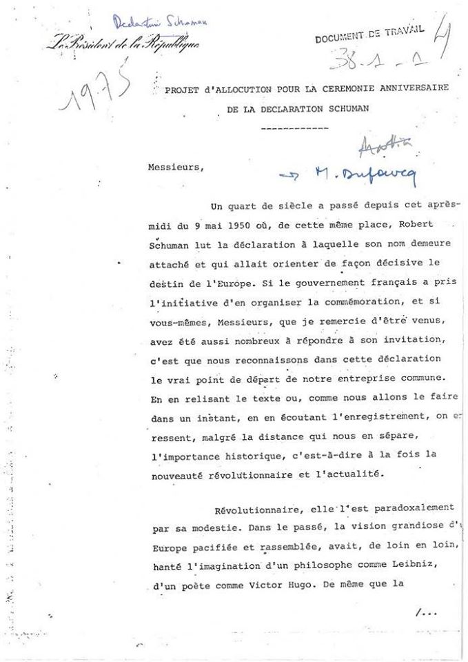 projet d'allocution en 1975