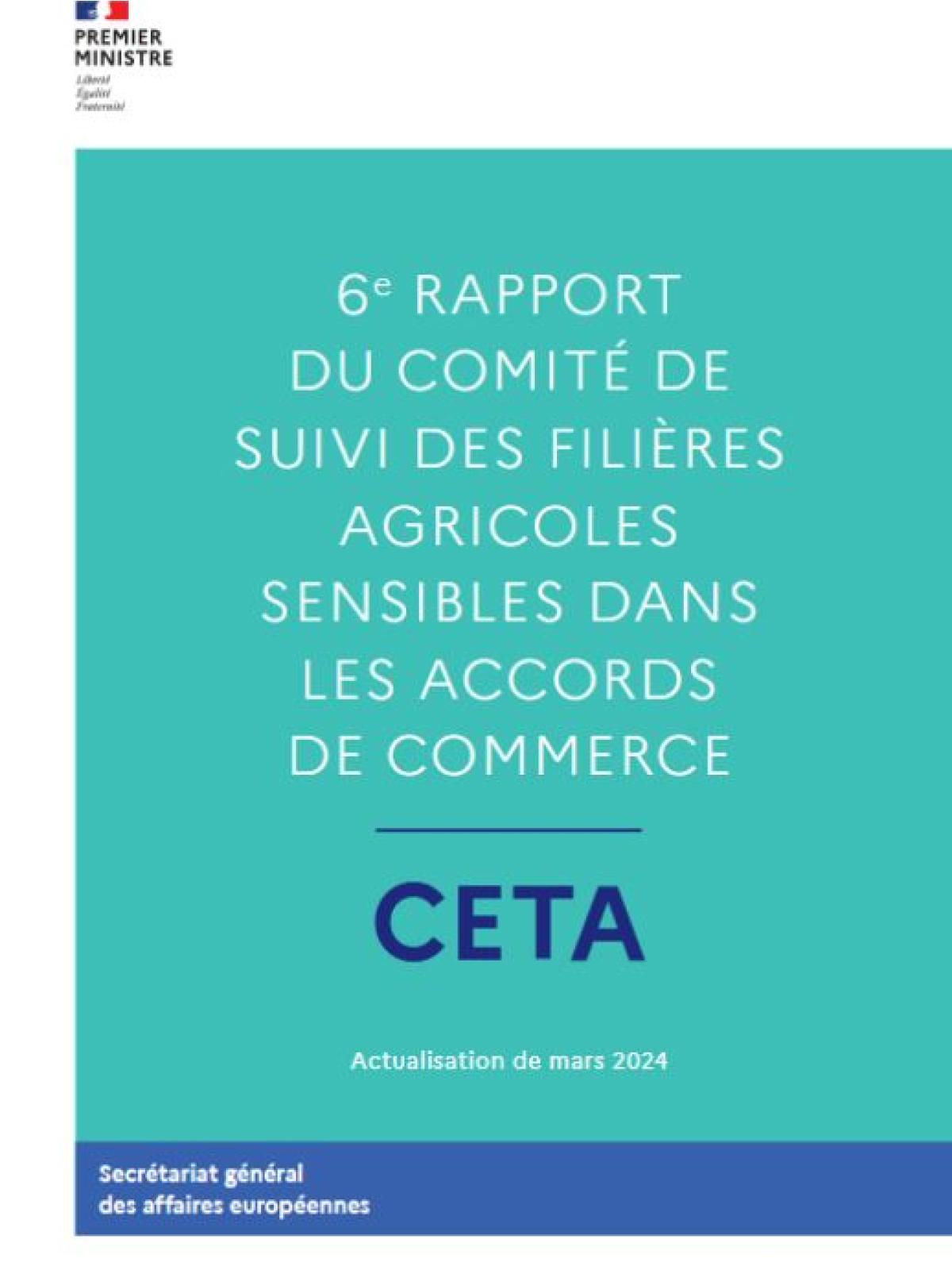 6e rapport du comité de suivi des filières agricoles sensibles (mars 2024)