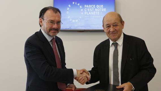 Signature de la Déclaration d'intention sur l'Initiative franco-mexicaine pour l'adaptation et la résilience au changement climatique dans les Caraïbes