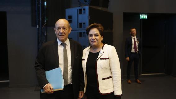 Jean-Yves Le Drian et Patricia Espinosa, secrétaire exécutive de la CCNUCC