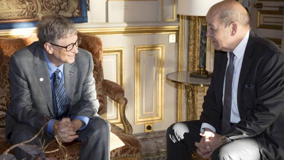 Jean-Yves Le Drian et Bill Gates, président de la Fondation Bill et Melinda Gates