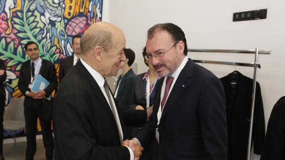 Jean-Yves Le Drian et Luis Videgaray Caso, ministre mexicain des affaires étrangères