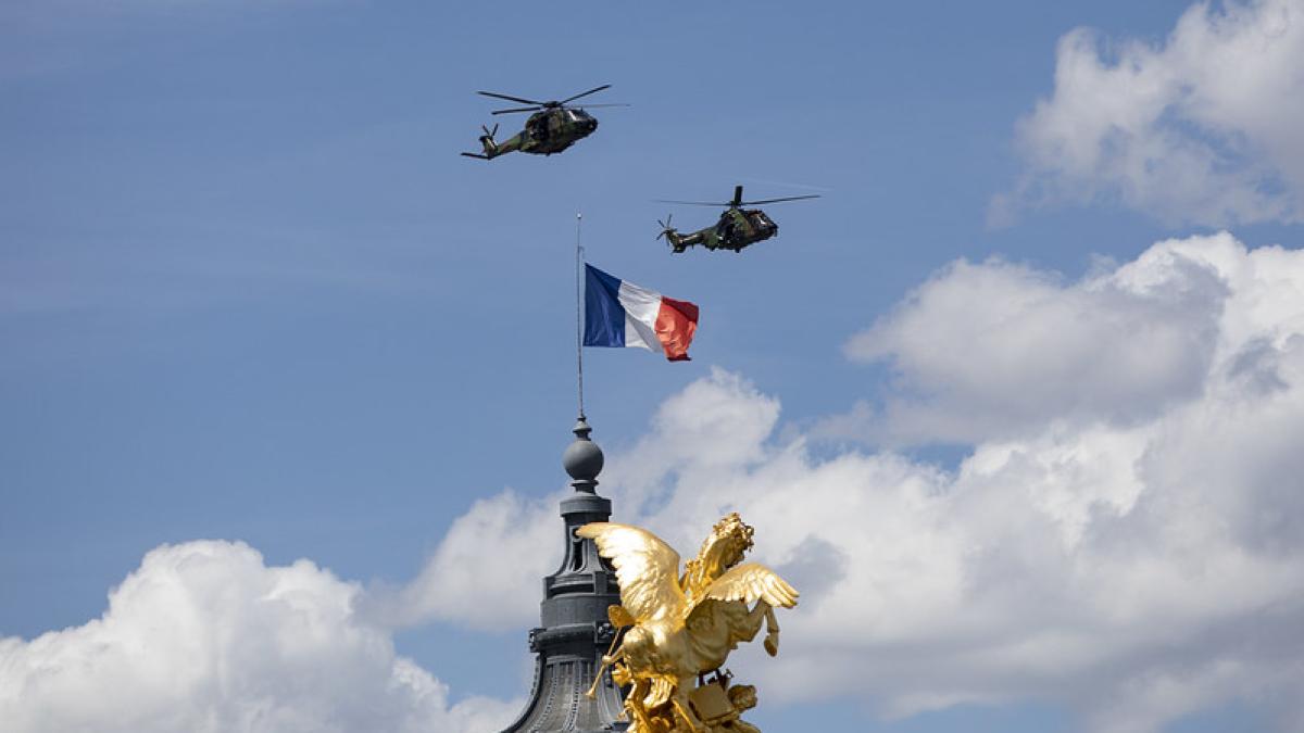 formation d'hélicoptères militaires en vol pour illustrer les enjeux de la prolifération des systèmes balistiques