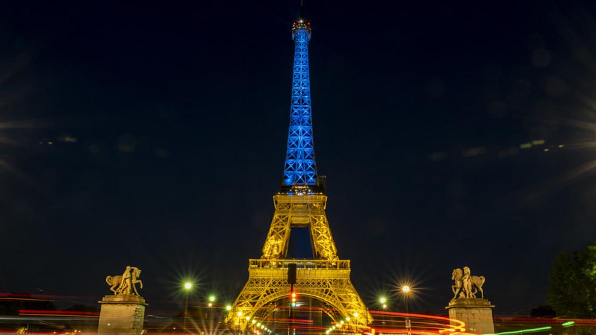 tour Eiffel a été illuminée aux couleurs de l'Ukraine