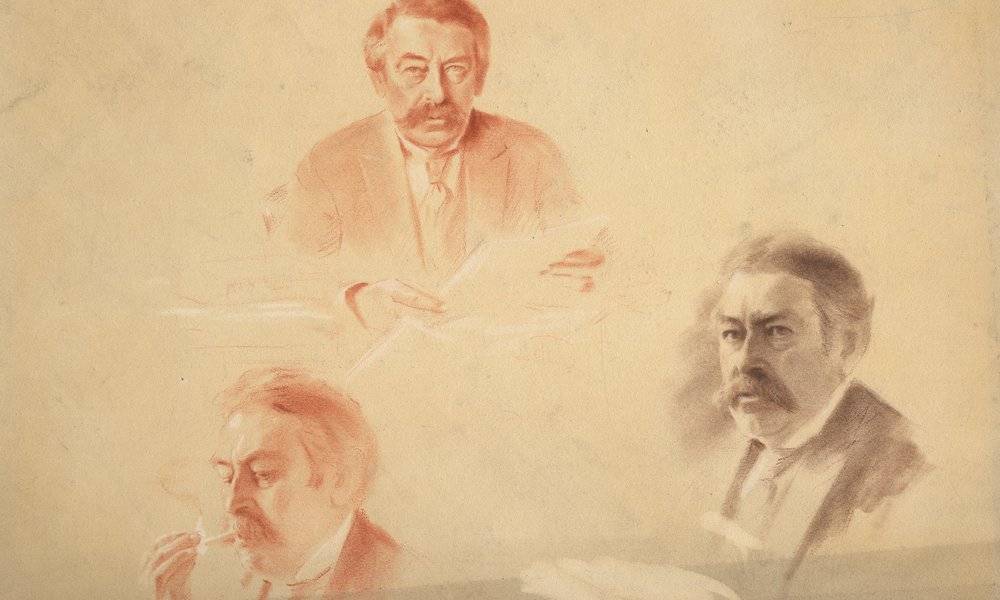 Image Diaporama - Trois portraits d'Aristide Briand (sanguine et (...)