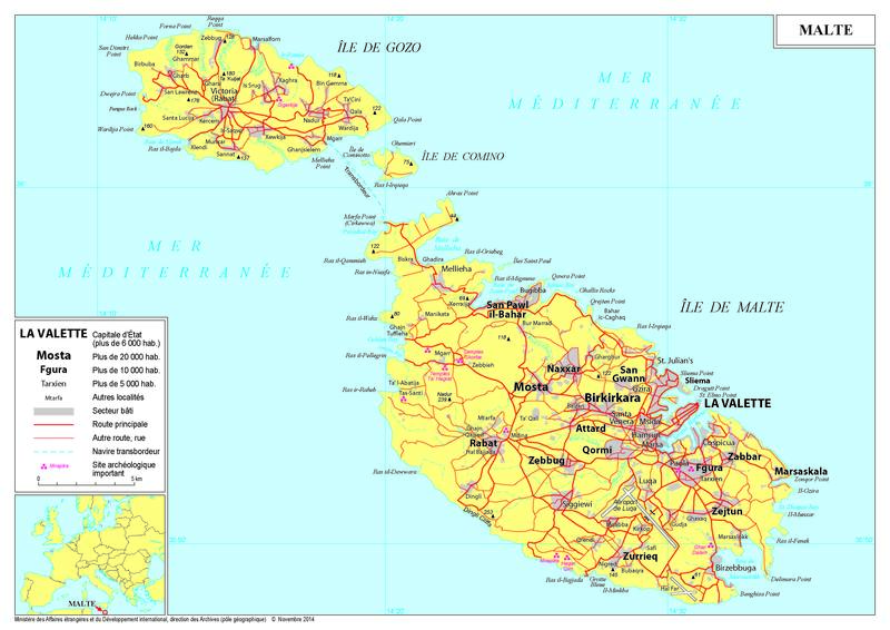 carte géographique île de malte