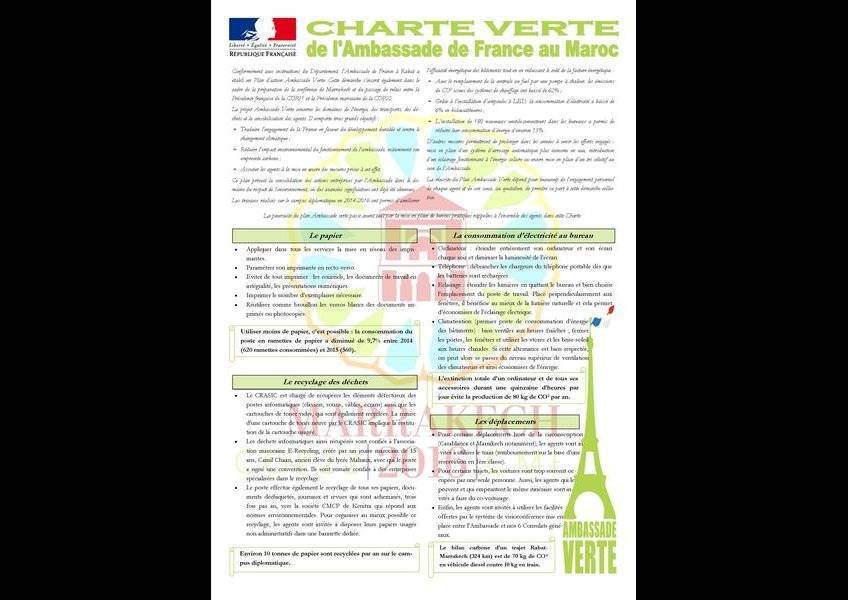 Image Diaporama - Charte « Ambassade verte » adoptée par l'ambassade